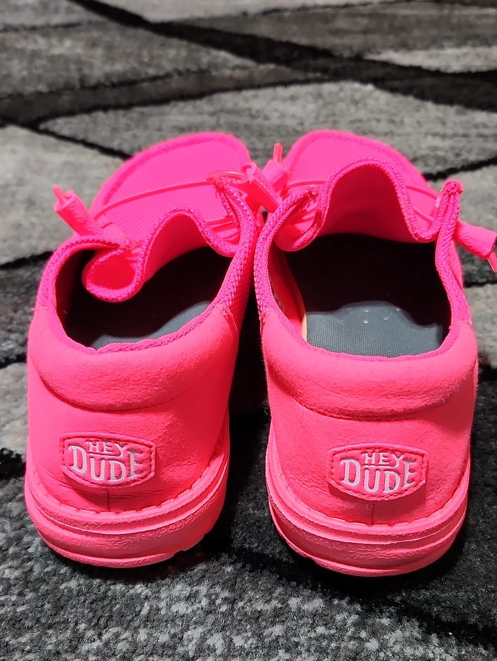 HEY DUDE WENDY FUNK MONO NEON/ELECTRIC PINK SLIP-ON LOAFER SHOES - Picture 7 of 12